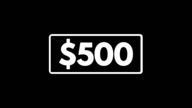 999 hundred dollar counter animation. 0 to 999 hundred dollar counting animation. Counting money and digits increasing. Animated Counter from 0 to 999 with 4k resolution, Motion