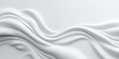 Obraz premium Minimalist White Fluid Texture - A clean, abstract white wave with smooth, organic curves. Perfect for high-end fashion, spa branding