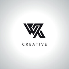 Abstract Letter WK KW Monogram Logo Template With Vector Eps.