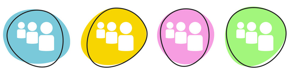 Banner mit 4 Buttons: Gruppe oder Team