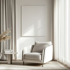 Modern minimalist living room scene