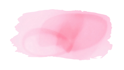pink watercolor paint brush stroke isolated in transparent background 