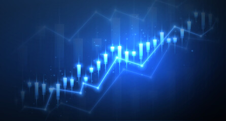 Stock growth graph background. Trade exchange, chart concept, price increase.