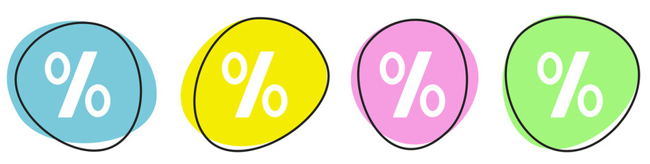 Banner mit 4 Buttons: Rabatt oder Prozent