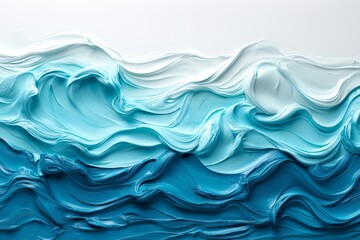 Abstract flowing liquid waves in blue gradient digital painting fluid art concept dynamic texture for modern background and wallpaper aesthetics
