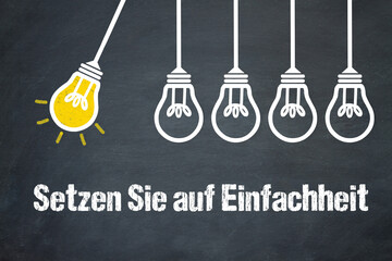 Fototapeta premium Setzen Sie auf Einfachheit 