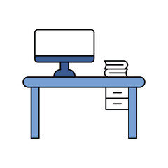 Workspace lineal color line icon with white background vector stock illustration