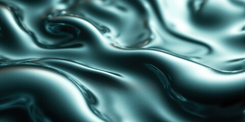 Obraz premium Mocha Mousse and Aquamarine Fluid Shapes with a Glossy Metallic Finish A contemporary abstract background featuring mocha mousse and aquamarine