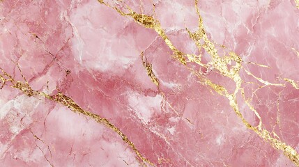 Classic Pink marble texture with realistic gold veins