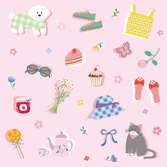 かわいい春のアイコンセット