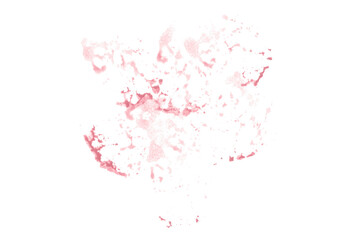 Bright pink watercolor or ink stain with watercolor marks on transparent background.