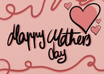Mother's day greeting card. Banner or header with handwritten calligraphy.