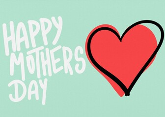 Mother's day greeting card. Banner or header with handwritten calligraphy.