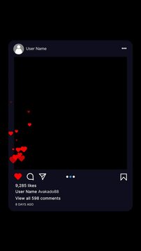 Instagram interface post, stories, reels. Instagram app mockup in screen. Instagram interface template