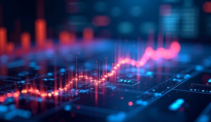 Data visualization showing financial trends in a digital interface  