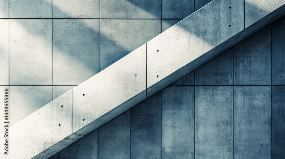 Poster abstract geometric concrete structure with light and shadow