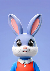 Obraz premium Adorable Cartoon Bunny Rabbit Image isolated on white background