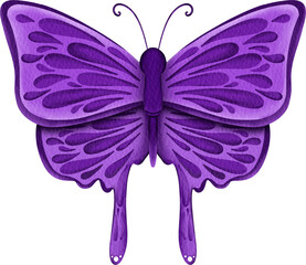 watercolor butterfly moth