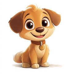 Fototapeta premium Joyful Cartoon Dog: Adorable Pet Character