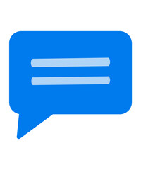 Bubble chat box icon filled with two tone