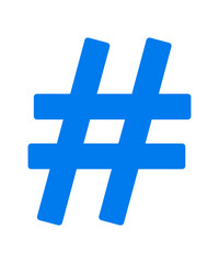 Hashtag icon filled with blue