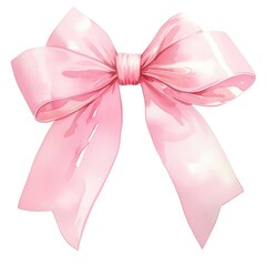 Elegant pink ribbon bow illustration