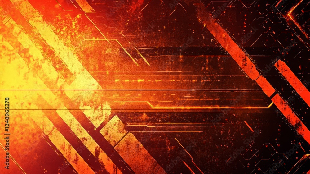 Aufkleber striking futuristic grunge abstract design with a fiery gradient pattern