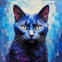Impressionist Russian Blue with Deep Blue Shades