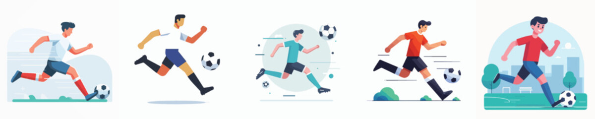 Vector of a person playing soccer.
