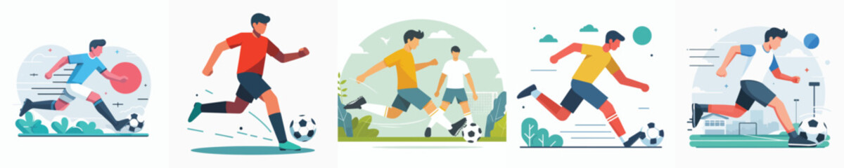 Vector of a person playing soccer.