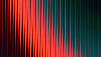 Vibrant ribbed background with futuristic vintage aesthetic and nostalgic retro chrome. Chromatic dramatic gradient in retro-futuristic style with warm and cool tones for trendy visual art projects