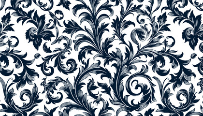 Elegant Baroque Floral Pattern, Luxurious Ornamental Vintage Design © Melange