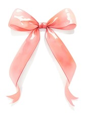 Elegant pink watercolor bow