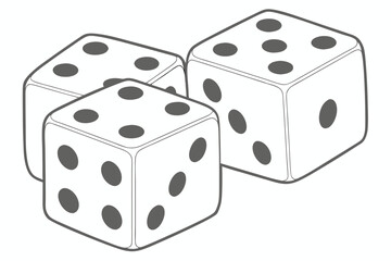 25 White dice, gaming cubes, black dots, pair of dice, close-up, crisp details, soft lighting, smooth surface, gambling, board game elements, simple composition, minimalist aesthetic, stark contrast, 