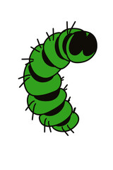 Vector illustration of a green caterpillar with a cute and simple design