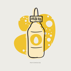 Mayonnaise, freehand-style drawing in Doodle style.