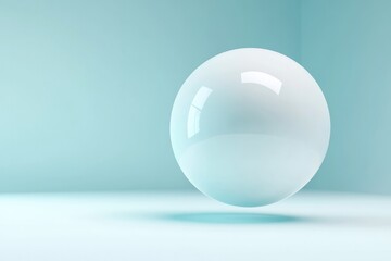 Floating sphere in soft pastel hues creates serene, modern ambia