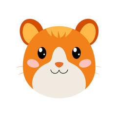 Cute Hamster Head Vector Illustration