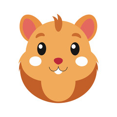 Cute Hamster Head Vector Illustration