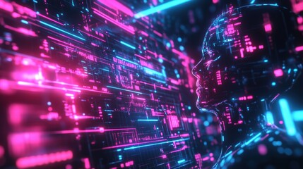 Cybernetic AI Entity Analyzing Holographic Data Structures
