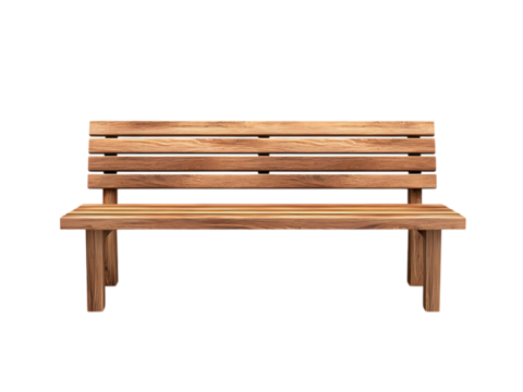 Wooden bench with a modern design