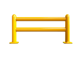 Yellow metal crowd barrier
