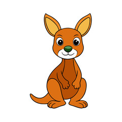 Cute Baby Kangaroo Cartoon Vector Illustration 
