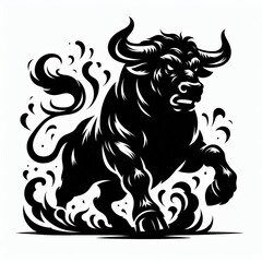 Fototapeta premium Elegant Cow Silhouette Illustration