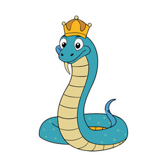 Fototapeta premium Cute King Cobra Cartoon Vector Illustration