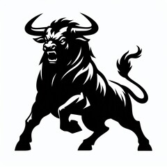 Obraz premium Cow Silhouette in Bold Black and White