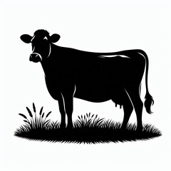 Fototapeta premium A Farmyard Cow Silhouette