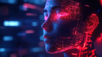 Cybernetic AI-powered Humanoid Visualizing Cognitive