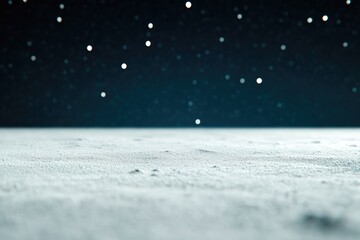 Fototapeta premium Vast, snowy plain under a star-studded night sky