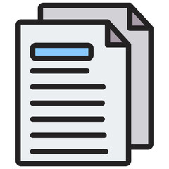 Document Flat Outline Icon